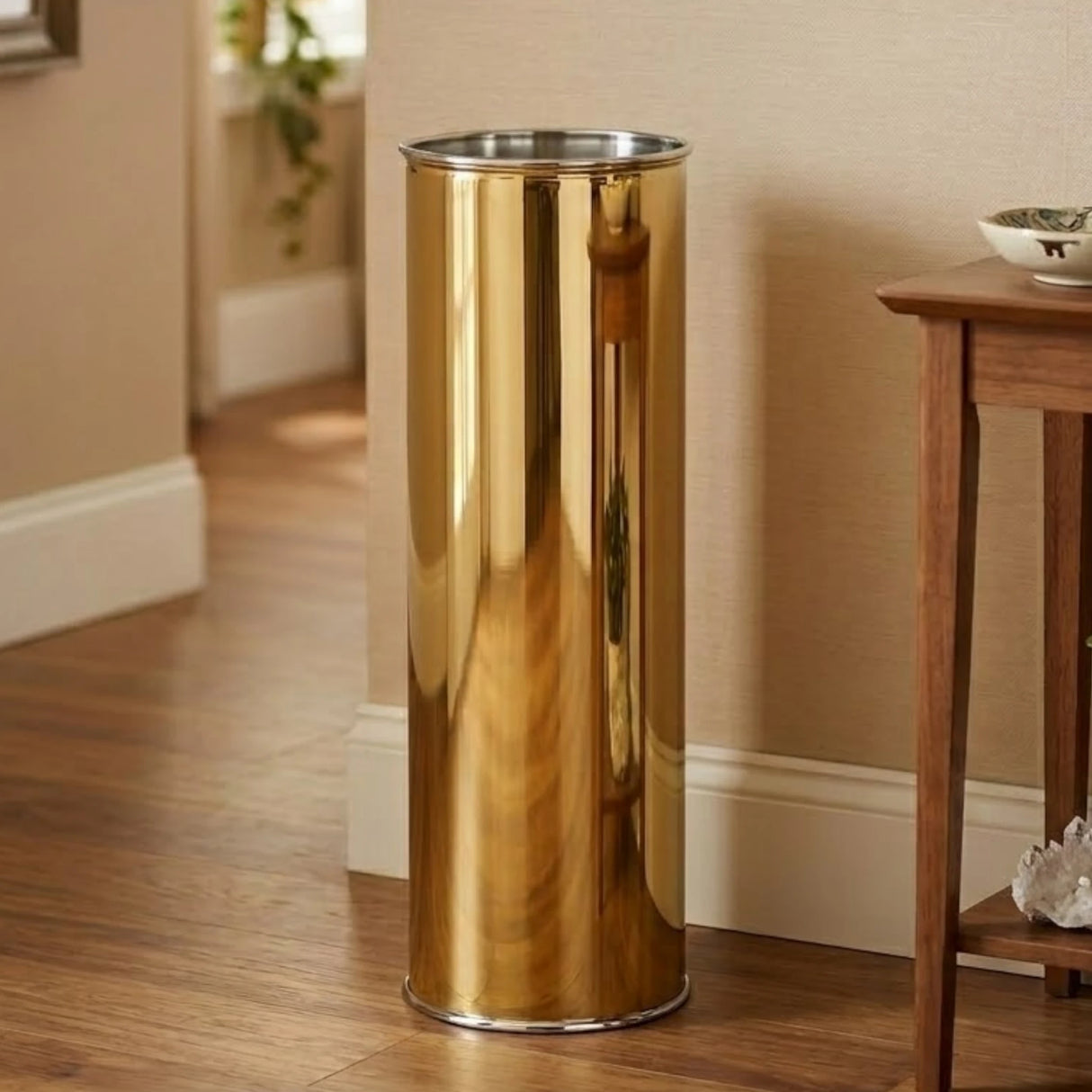 metal vase golden 36''x6.5'' 2450