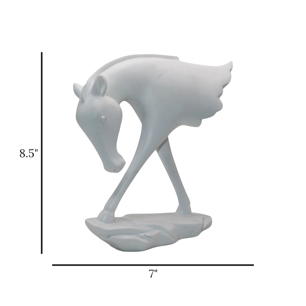 decorative statue half horse white 8.5"x7" china