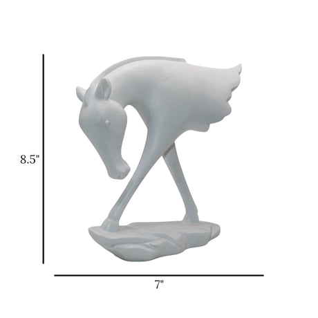 decorative statue half horse white 8.5"x7" china