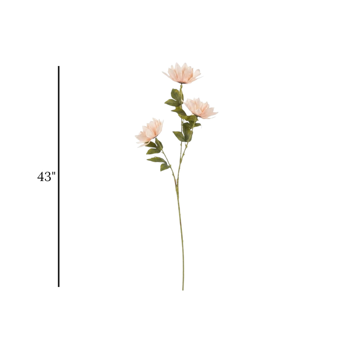 flower branch peony light peach 43'' china