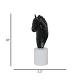 abstract striped horse black head 10"x5.5" china
