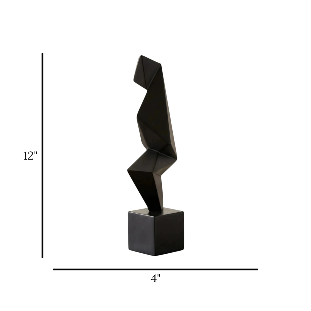 abstract decore sculpture black 12"x4" china