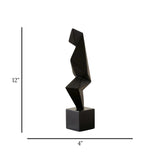 abstract decore sculpture black 12"x4" china