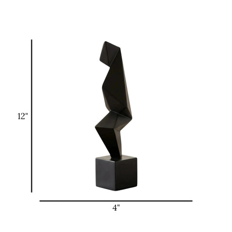 abstract decore sculpture black 12"x4" china