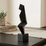 abstract decore sculpture black 12"x4" china