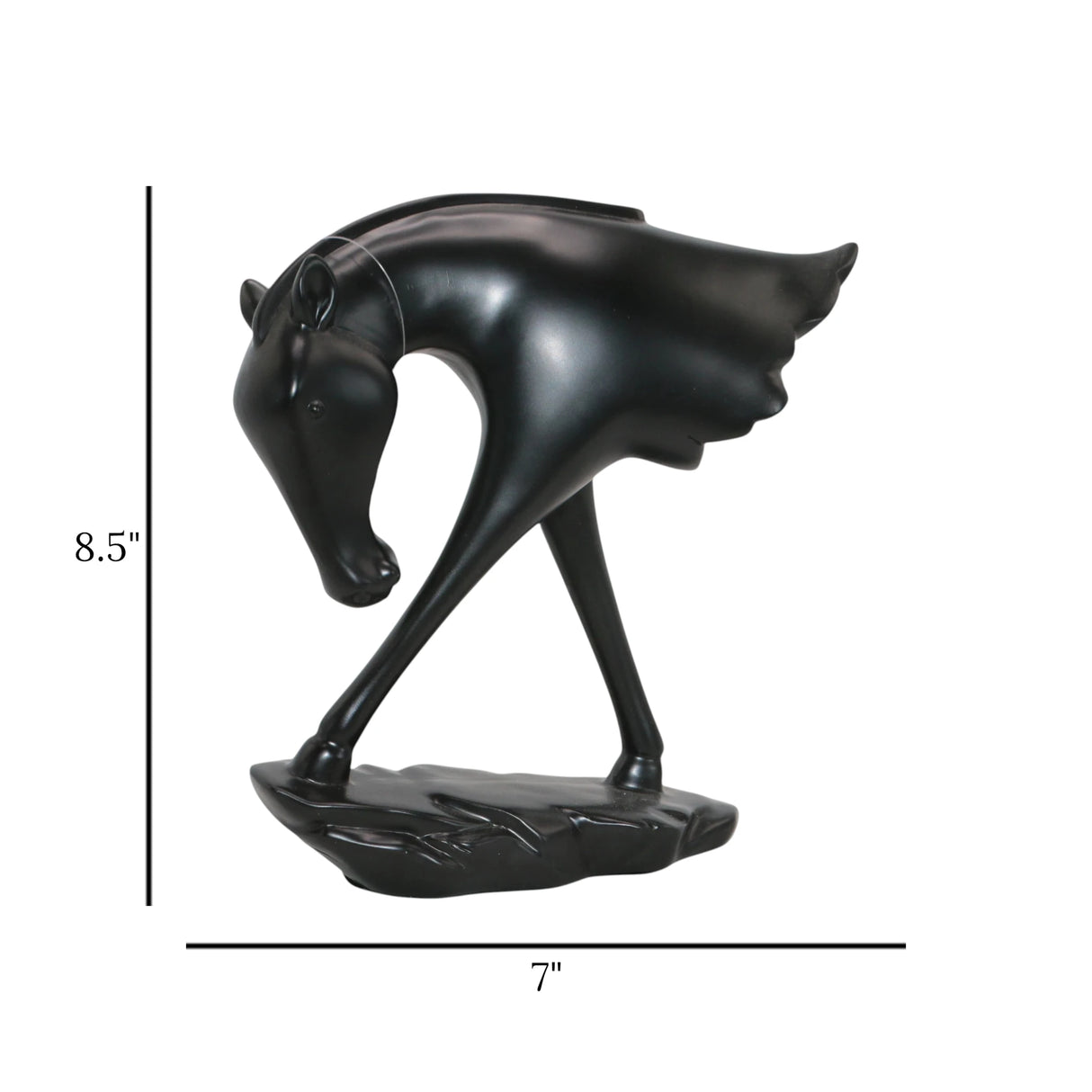 decorative statue half horse black 8.5"x7" china