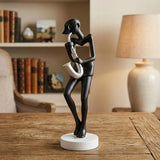 statue musican play saxophone black 9''x3'' china
