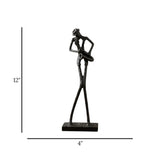 statue tall man playing saxophone black 12''x4'' china