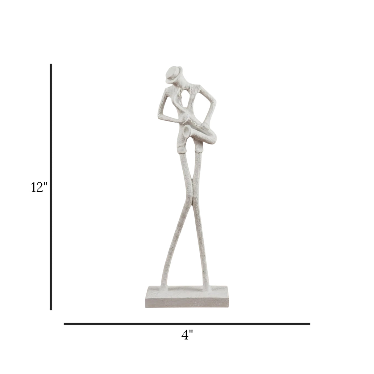 statue tall man playing saxophone white 12''x4'' china