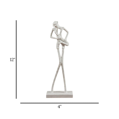 statue tall man playing saxophone white 12''x4'' china