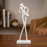 statue tall man playing saxophone white 12''x4'' china