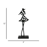 statue girl play violin black 12''x4'' china