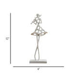 statue girl play violin white 12''x4'' china