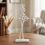 statue girl play violin white 12''x4'' china