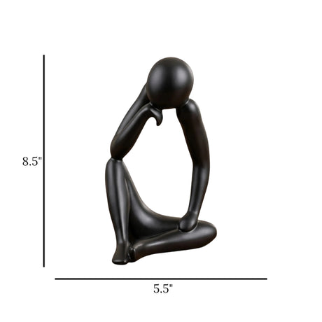 statue deep thinker black 8.5''x5.5'' china