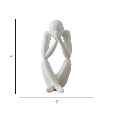 statue sad figure hand on face white 9''x4'' china