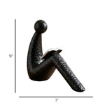 statue reading book black 9''x7'' china