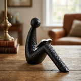 statue reading book black 9''x7'' china