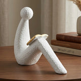 statue reading book white 9''x7'' china