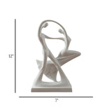 statue dancing couple white 12"x7" china