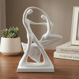 statue dancing couple white 12"x7" china