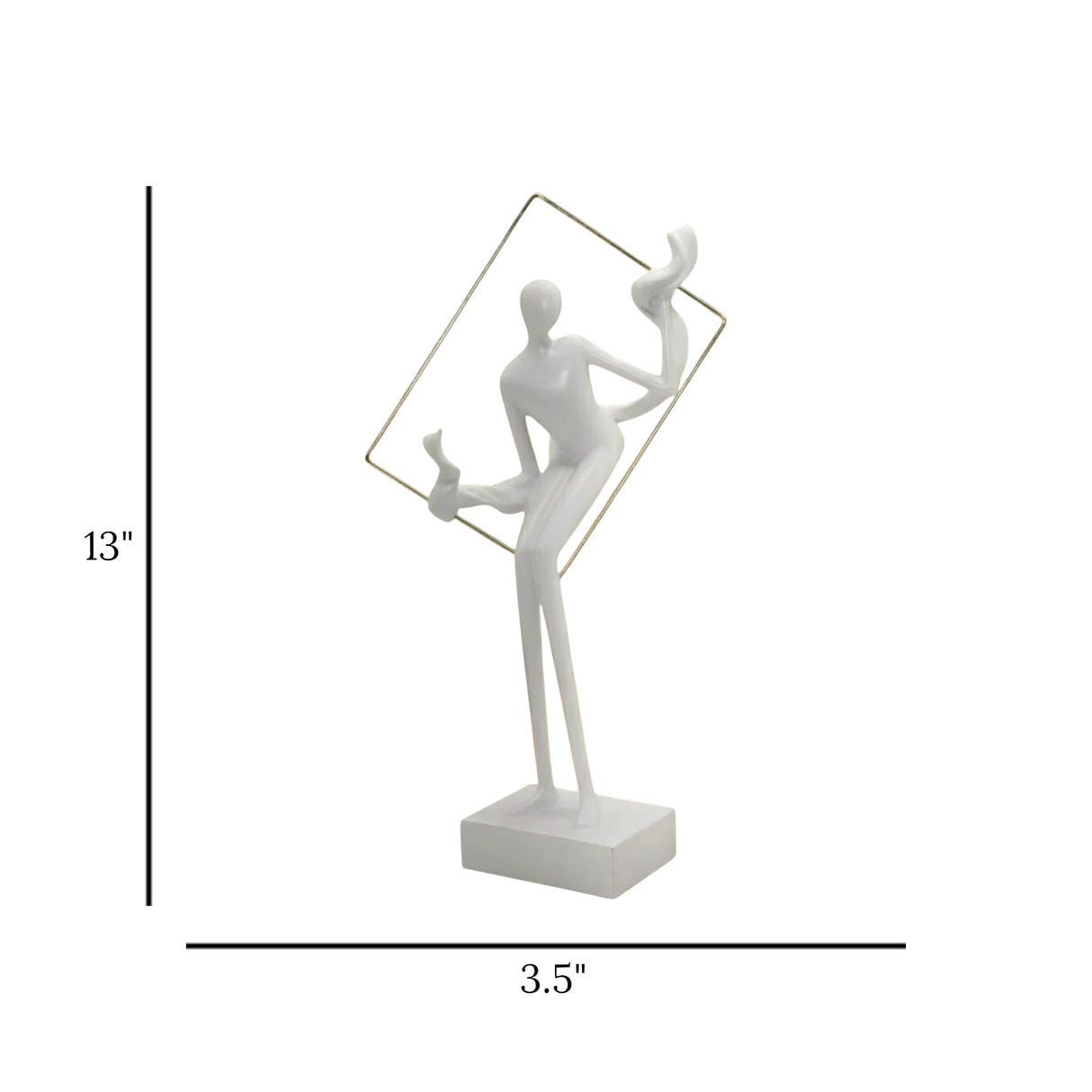 statue lady & metal frame white 13''x3.5'' china