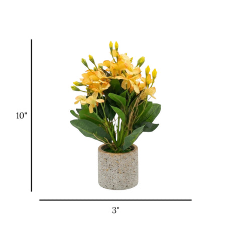 flower pot ceramic yellow freesia 10x3 china