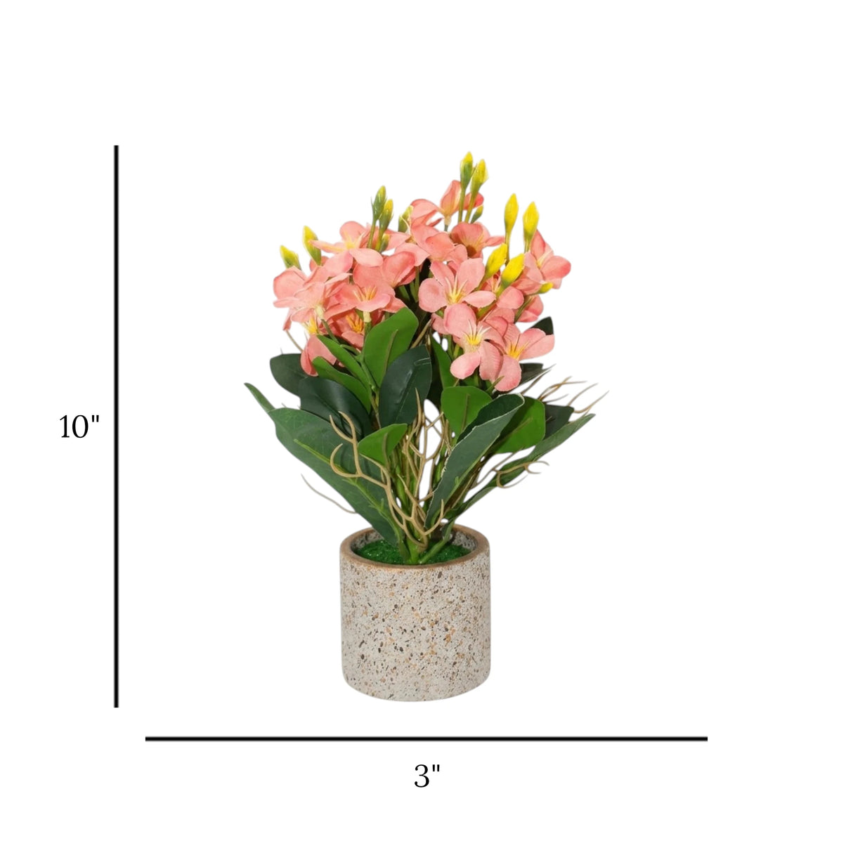 flower pot ceramic pink freesia 10x3 china