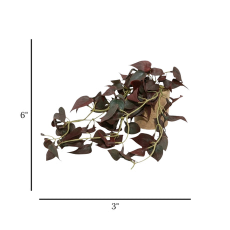 flower pot ceramic brown foliage 6"x3" china