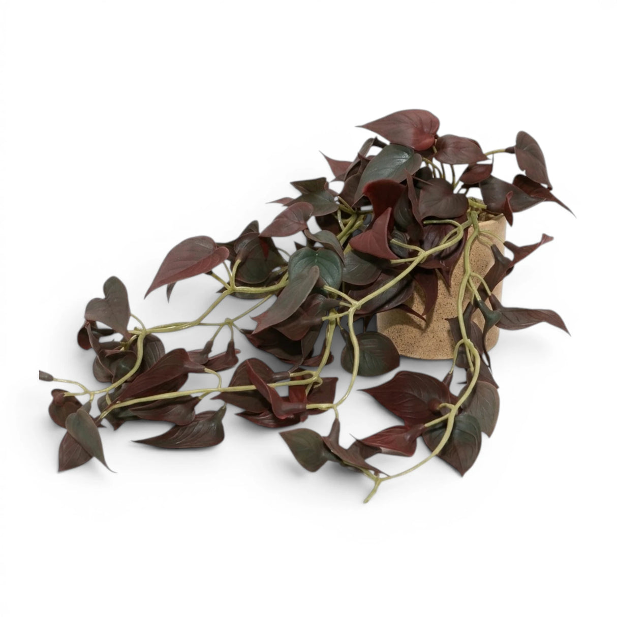 flower pot ceramic brown foliage 6"x3" china
