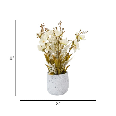 flower pot ceramic white blossom 11x3 china