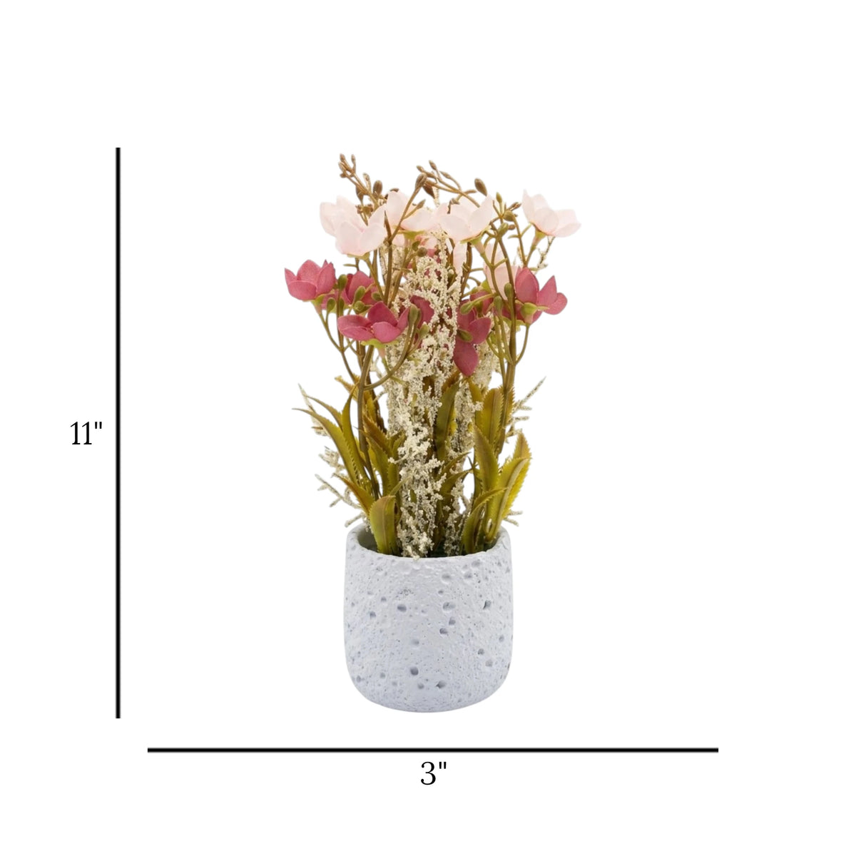 flower pot ceramic pink blossom 11x3 china