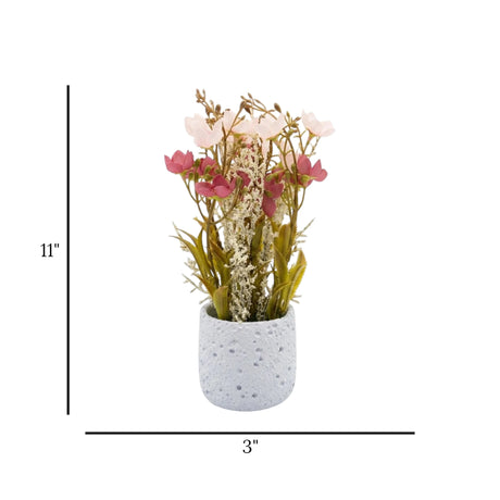 flower pot ceramic pink blossom 11x3 china