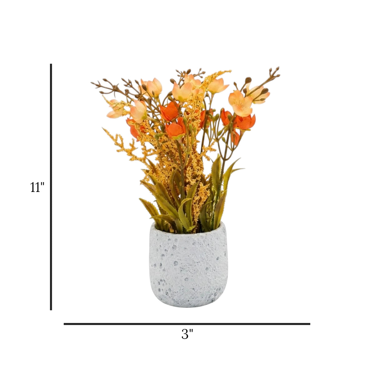 flower pot ceramic orange blossom 11x3 china