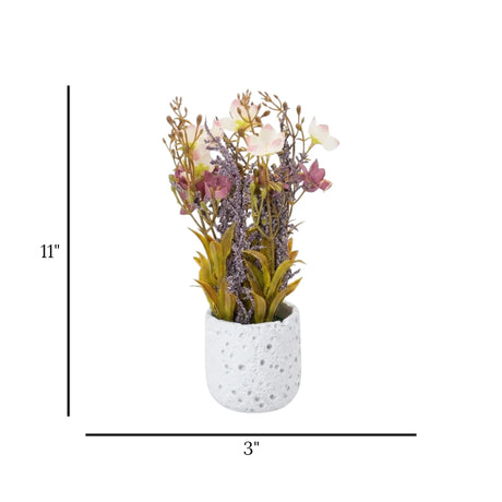 flower pot ceramic lavender blossom 11x3 china