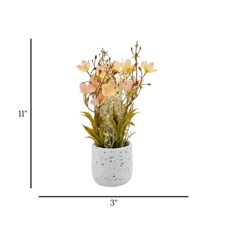 flower pot ceramic light pink blossom 11x3 china