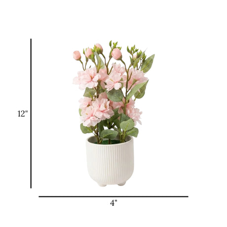 flower pot ceramic light pink camellia 12x4 china