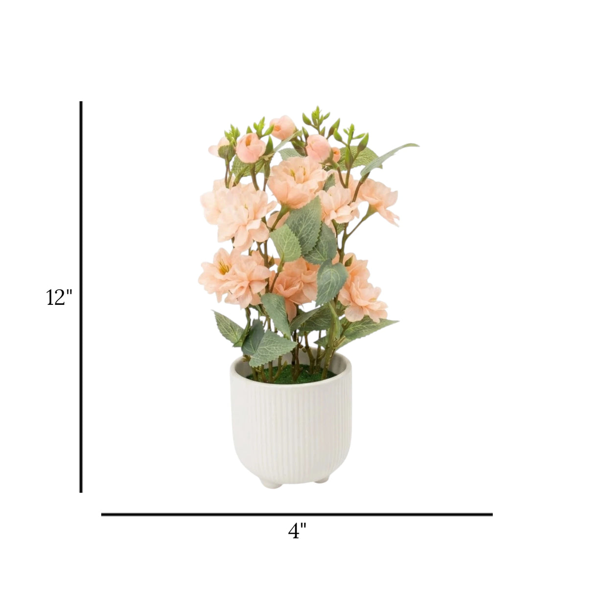flower pot ceramic peach camellia 12''x4'' china