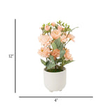 flower pot ceramic peach camellia 12''x4'' china