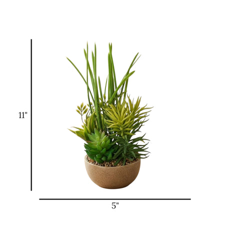 flower pot ceramic green grass 11x5 china