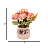 flower pot ceramic pink peony 8x4 china