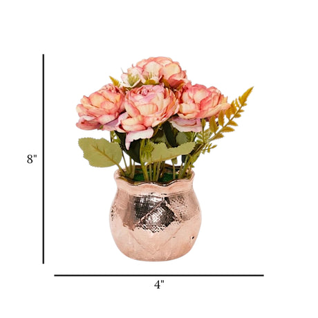 flower pot ceramic pink peony 8x4 china