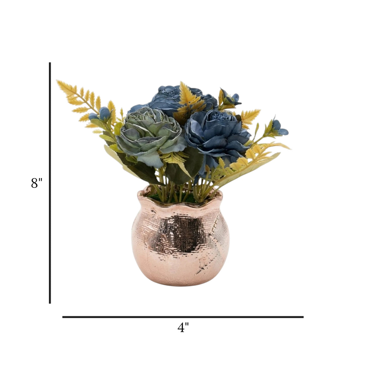 flower pot ceramic grey peony 8x4 china