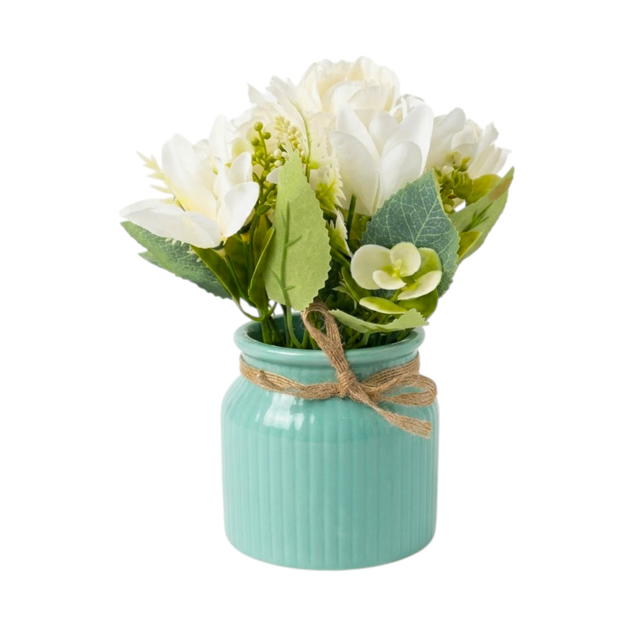 flower pot ceramic white silk peony 9x4 china