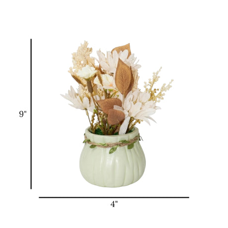 flower pot off white seeds floral 9x4 china
