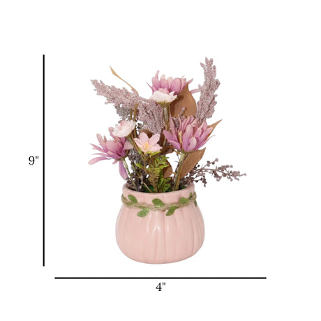 flower pot purple seeds floral 9x4 china