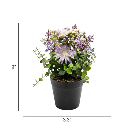 flower pot plastic purple florist daisy 9x3.3 china