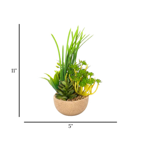 flower pot ceramic aloe-vera grass 11x5 china