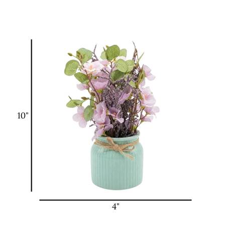 flower pot purple blossom 10x4 china