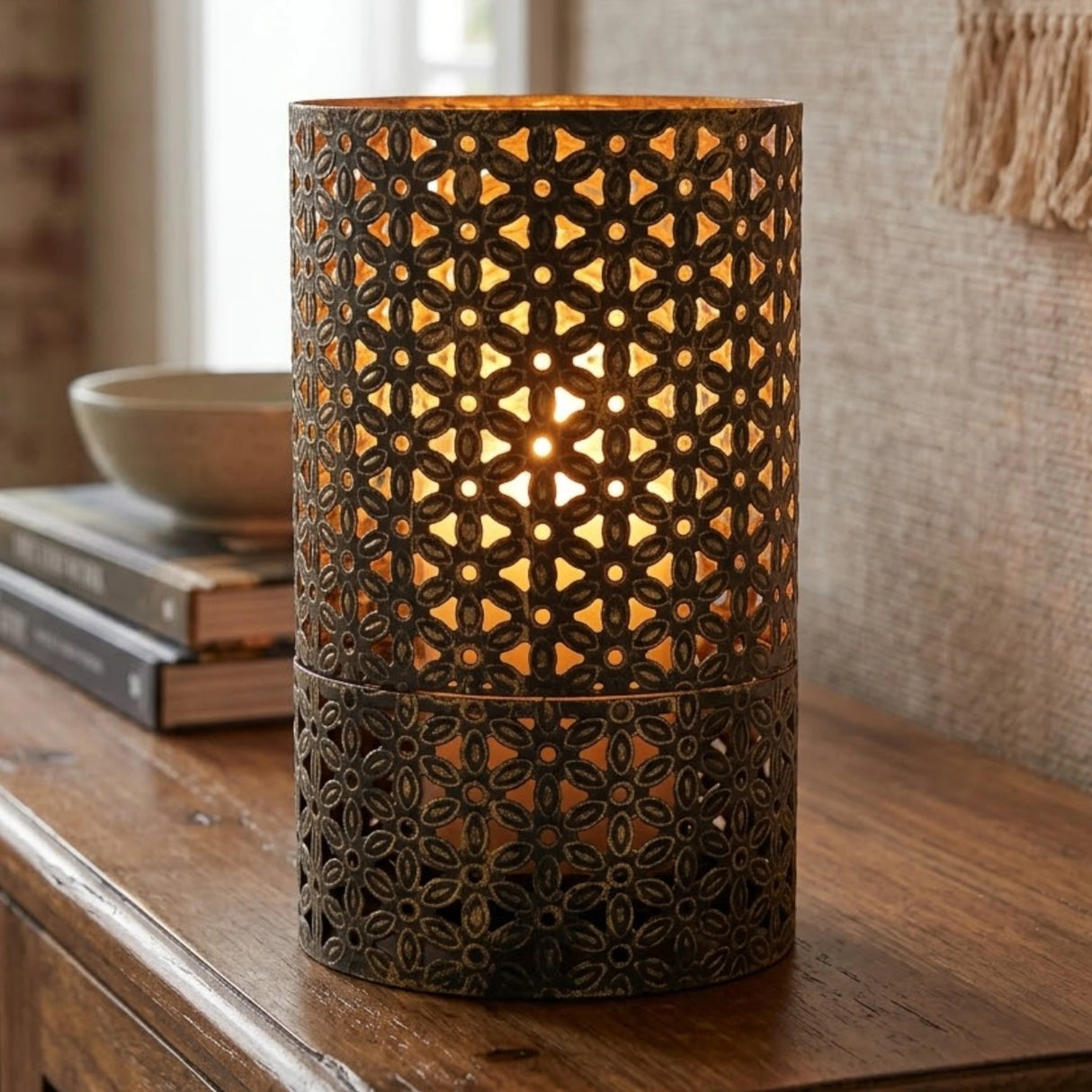 metal led lantern 2tone black 8''x5'' china